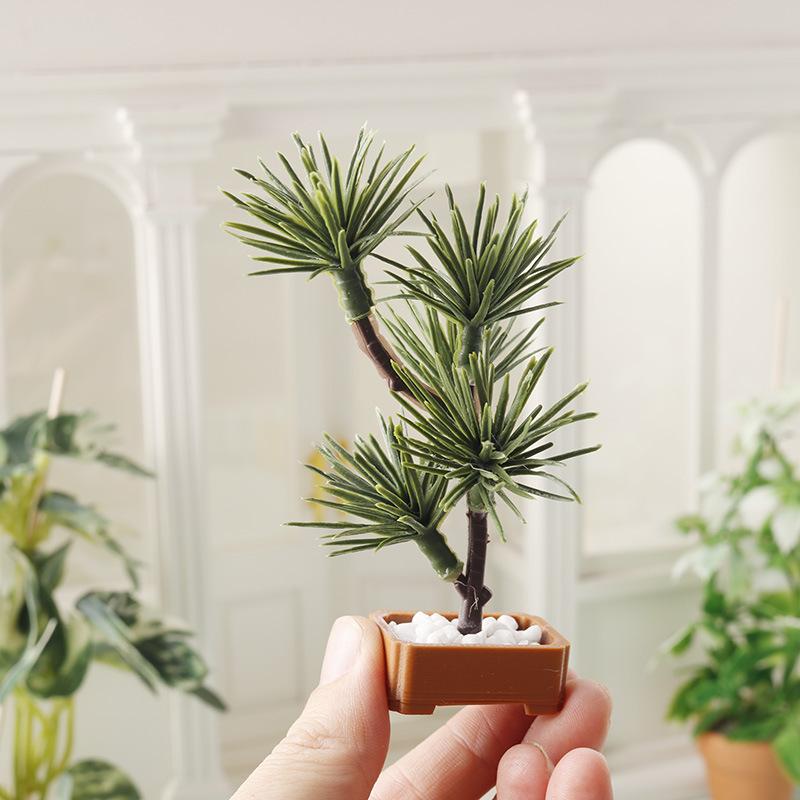 Bonsai Garden Plants - 1 adet 1/12 Dollhouse Simülasyon Çam