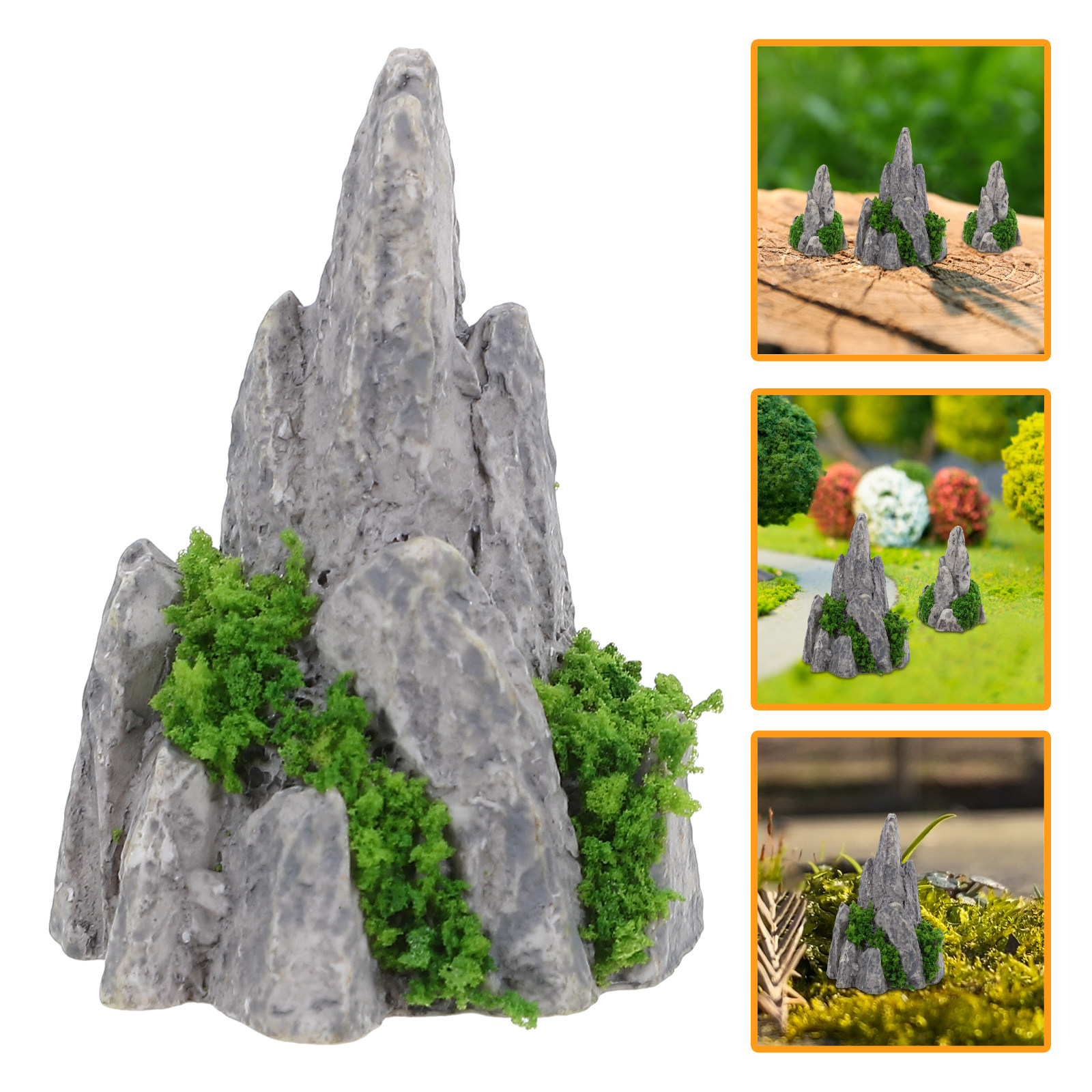 Bonsai Garden Desk - 8 Adet Mini Reçine Kaya Süsü,