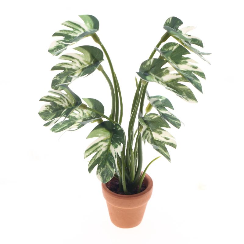 Bonsai Garden Plants - Yeni.1PC 1/12 Dollhouse Simülasyon Monstera Yeşil