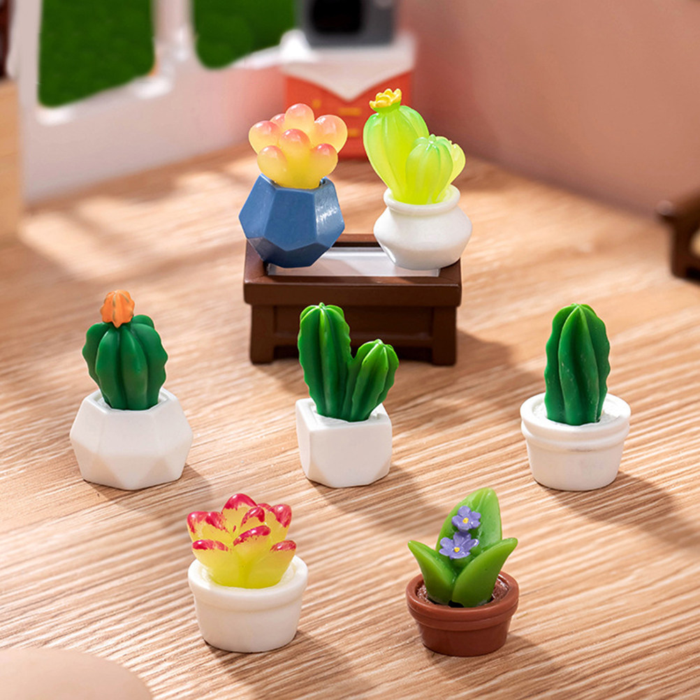 8 Adet Minyatür Reçine Kaktüs  - Bonsai Garden Desk incelemesi ve fiyatı