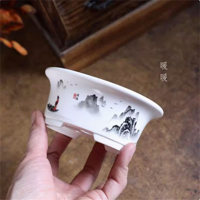 Porselen Beyaz Oval Bonsai Sak - Bonsai Garden Desk incelemesi ve fiyatı
